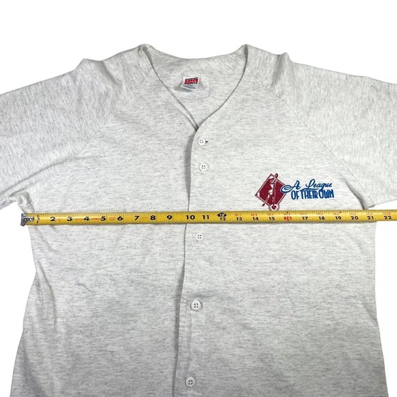 VTG 1992 A League Of Their Own Movie Cast Crew Baseball Jersey Shirt Peaches- XL - Picture 10 of 11